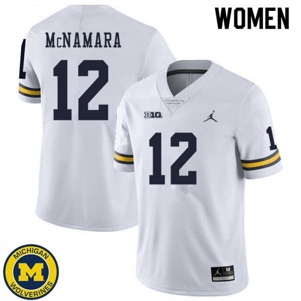 Women University of Michigan #12 Cade McNamara White NCAA Player Game Jersey